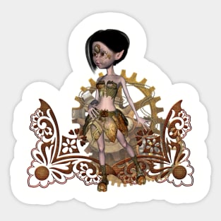 Cute little steampunk girl Sticker